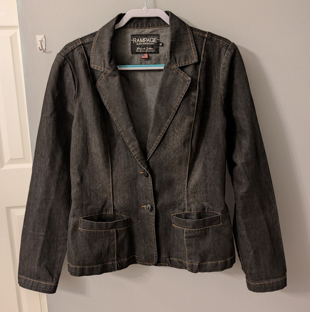 Rampage Women's Black Denim Jacket